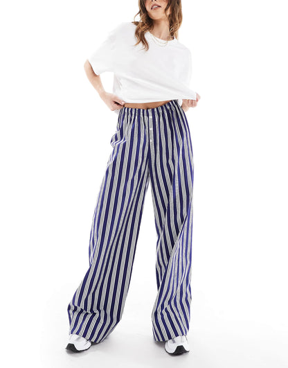 Poplin Wide Leg Boxer Trouser