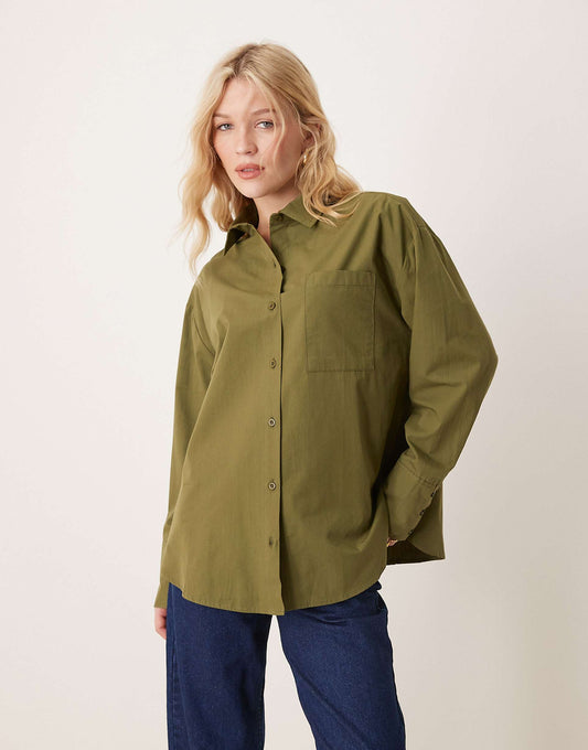 Poplin Oversized Deep Cuff Shirt