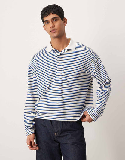 Oversized Boxy Long Sleeve Polo