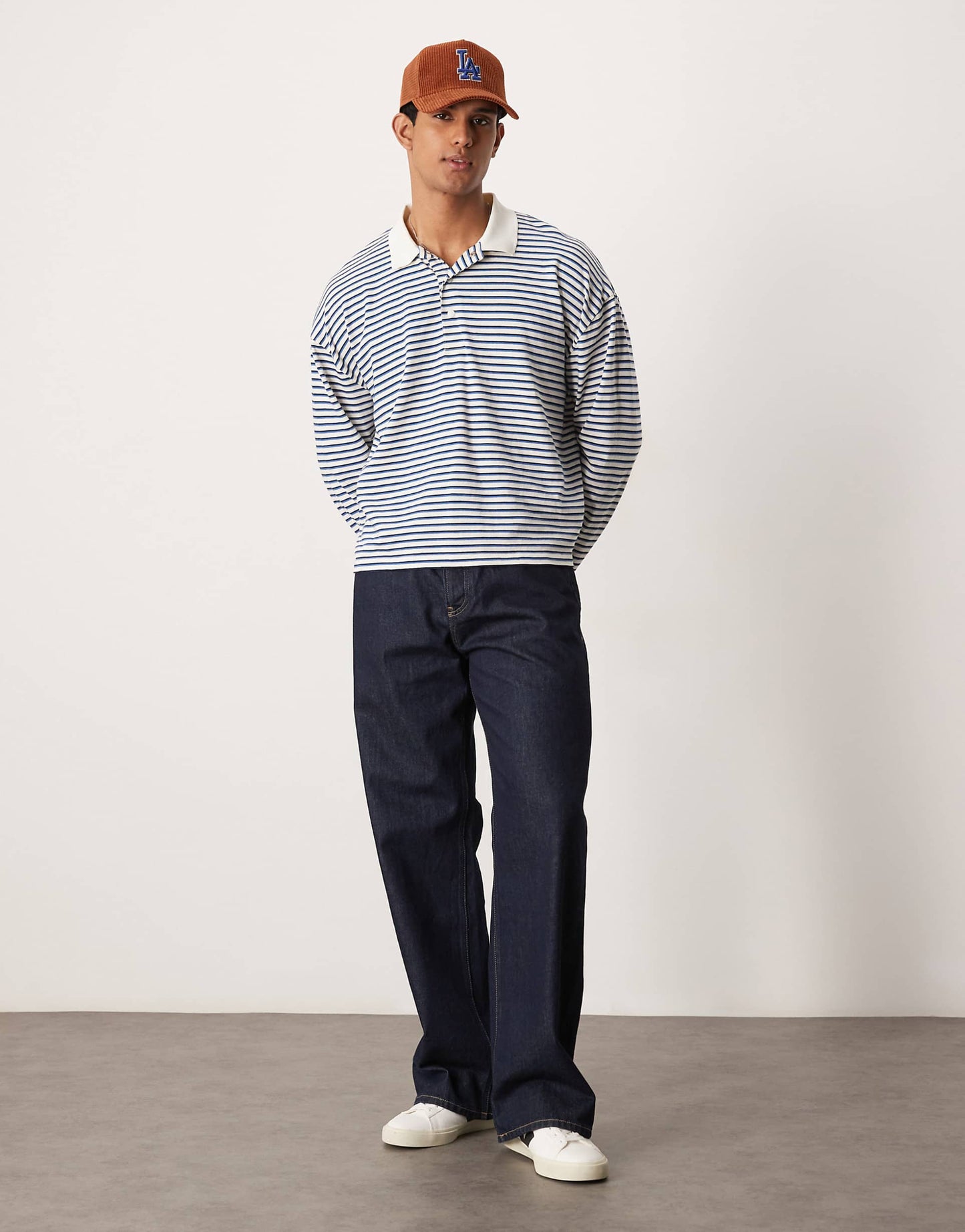 Oversized Boxy Long Sleeve Polo