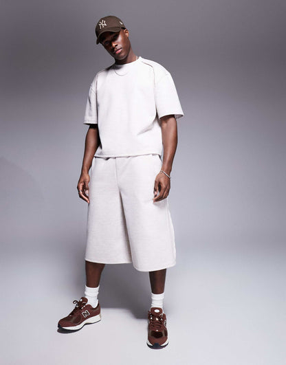 Co-Ord Heavyweight Scuba Jorts With Raw Edge