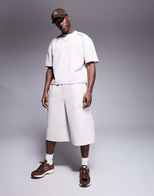 Co-Ord Heavyweight Scuba Jorts With Raw Edge