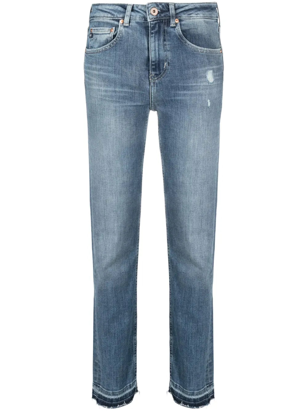 Girlfriend Distressed Tapered Jeans