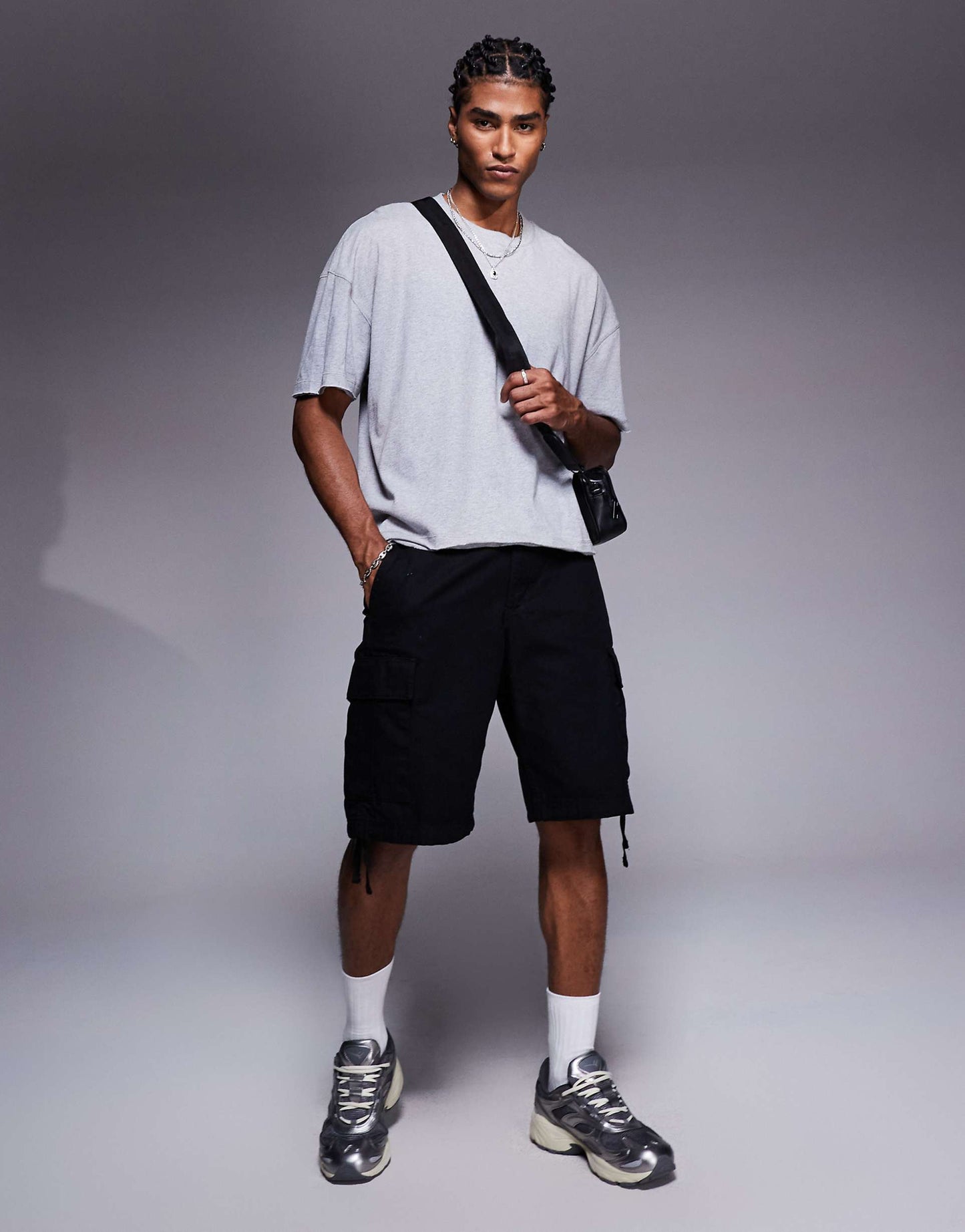 Oversized Boxy Drop Shoulder Raw Hem T-Shirt