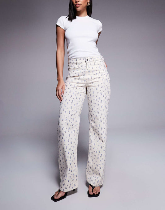 Ditsy Floral Relaxed Straight Jean