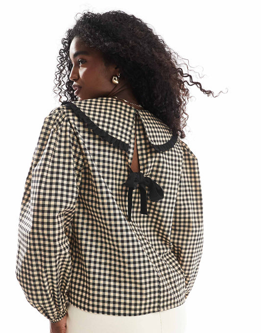 Collared Shirt With Bow Back