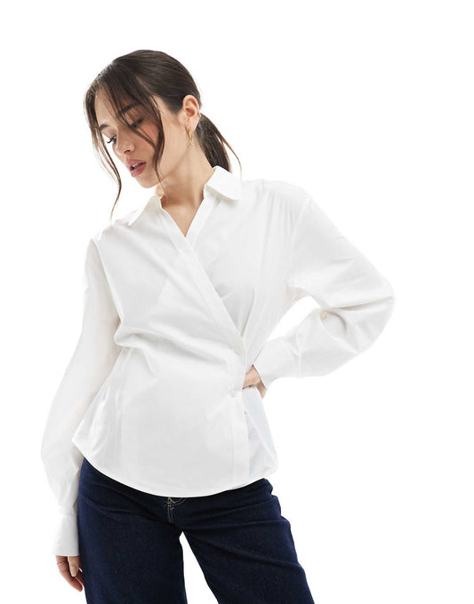 Wrap Shirt With Cocoon Sleeve
