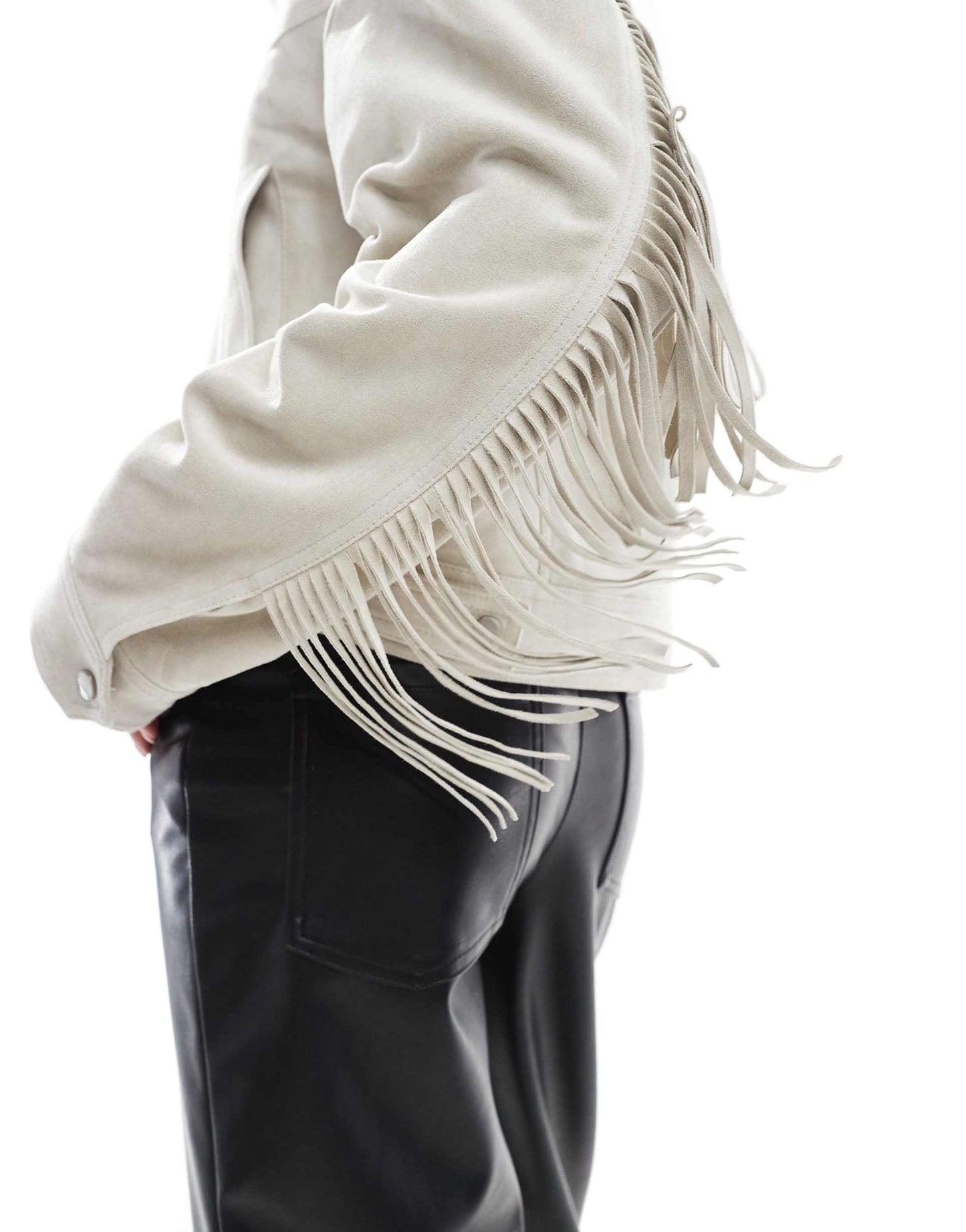Faux Suede Fringe Detail Jacket