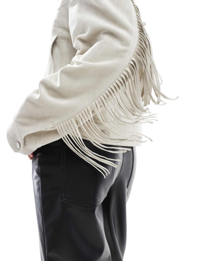 Faux Suede Fringe Detail Jacket