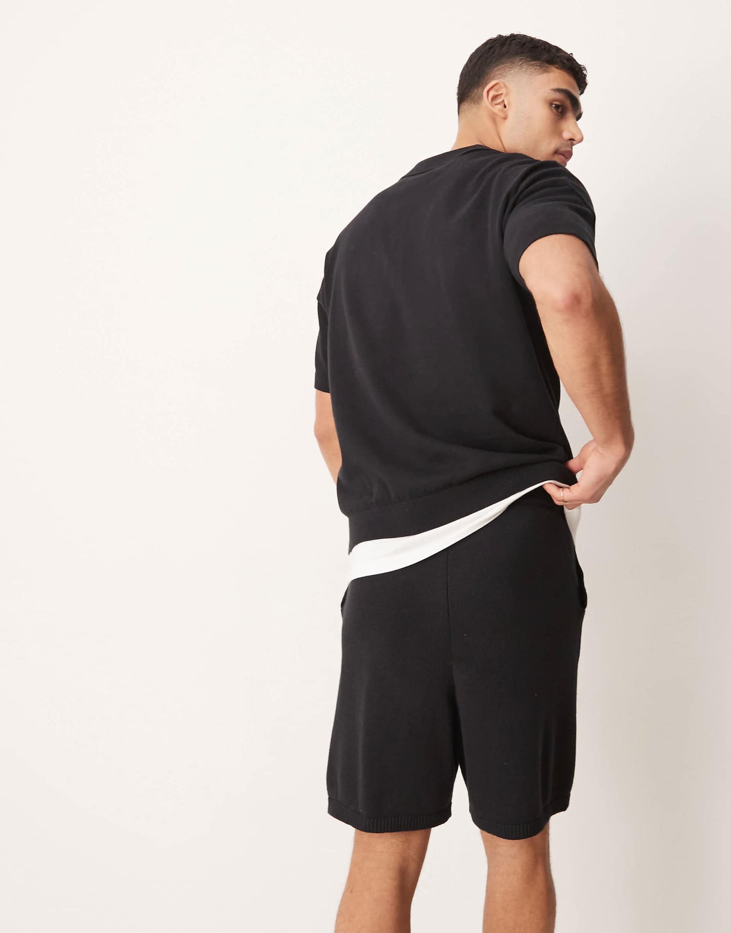 Oversized Midweight Knitted Cotton Shorts Co-Ord