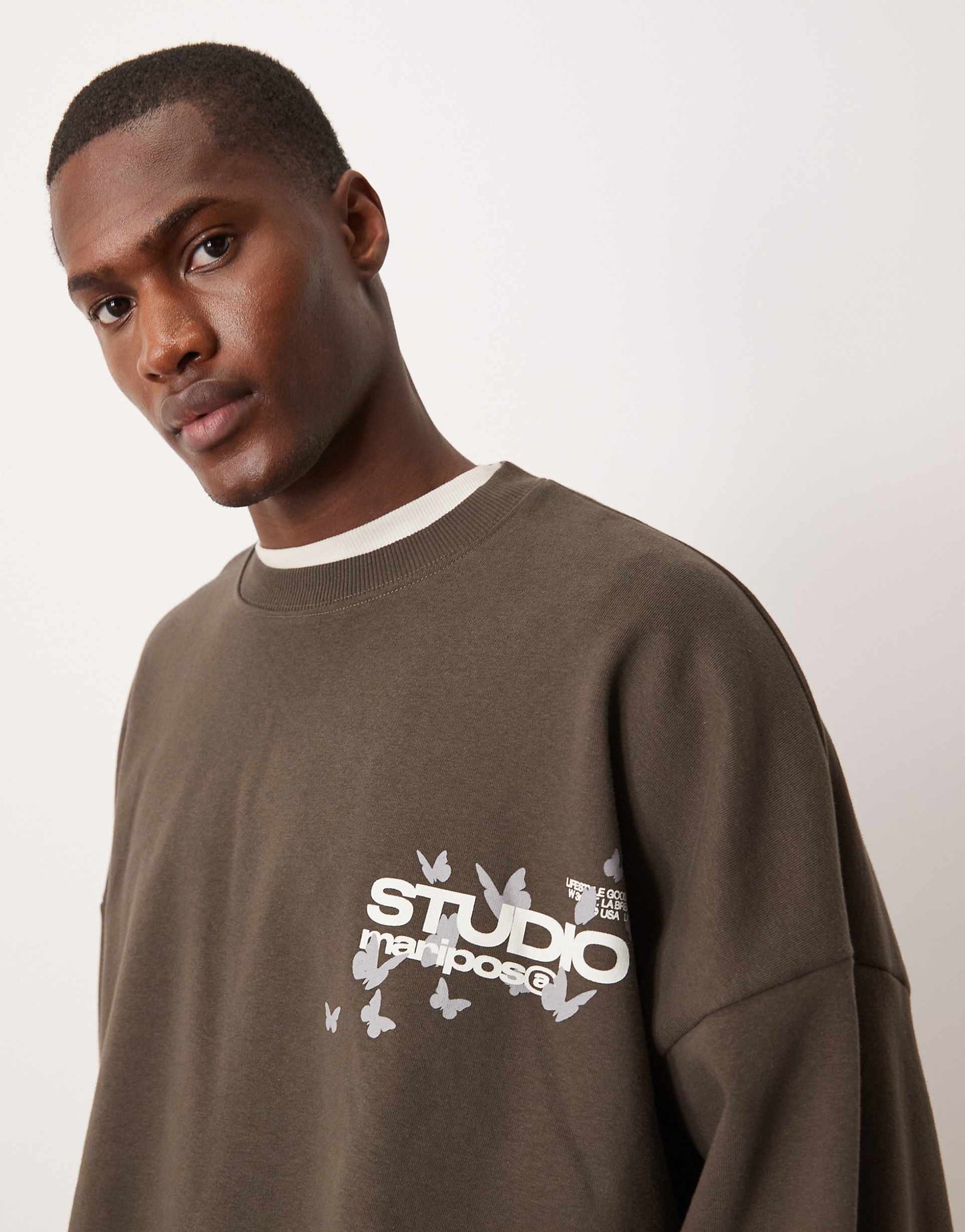 Extreme Oversized Boxy Sweatshirt With Chest Print