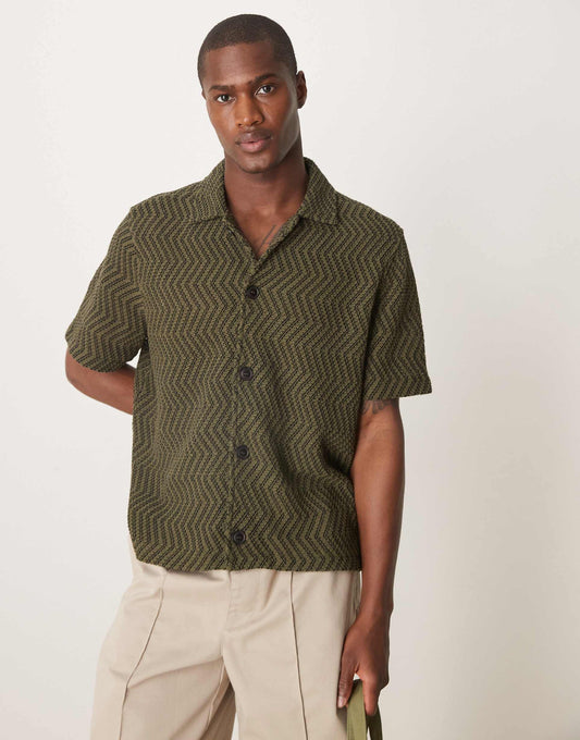 Boxy Shirt With Crochet Design