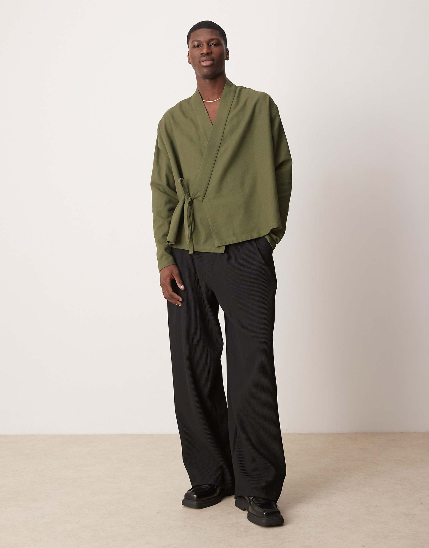 Oversized Wrap Front Shirt