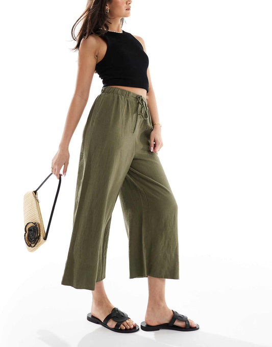 Linen Cropped Trousers