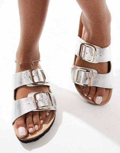 Double Strap Sandal With Buckles