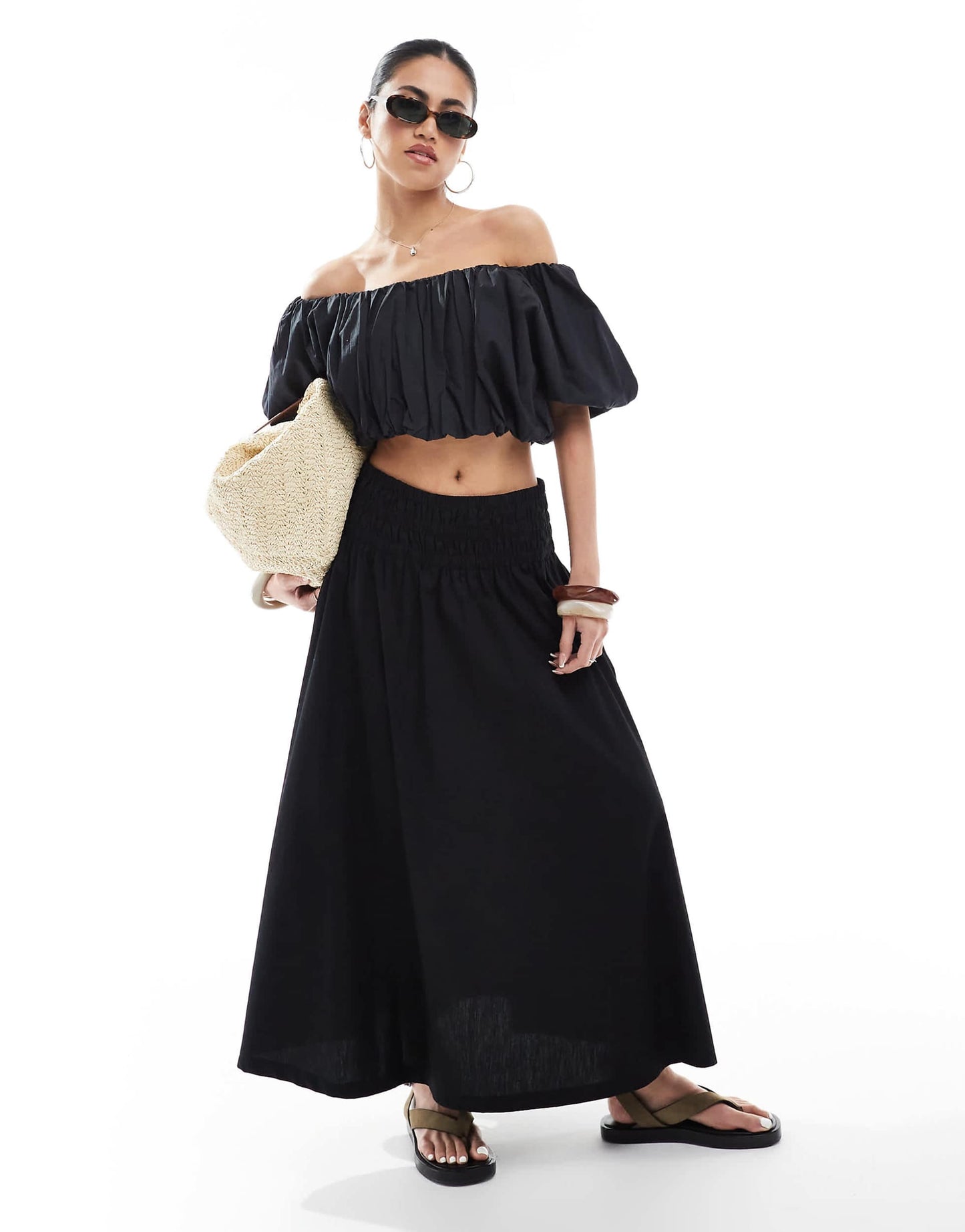 Poplin Midi Skirt