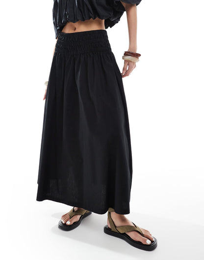 Poplin Midi Skirt