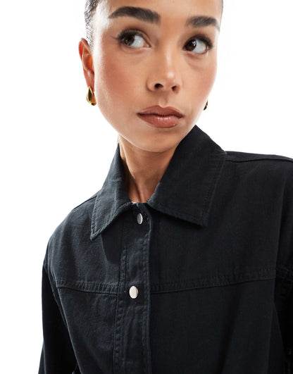 Cropped Cotton Shacket