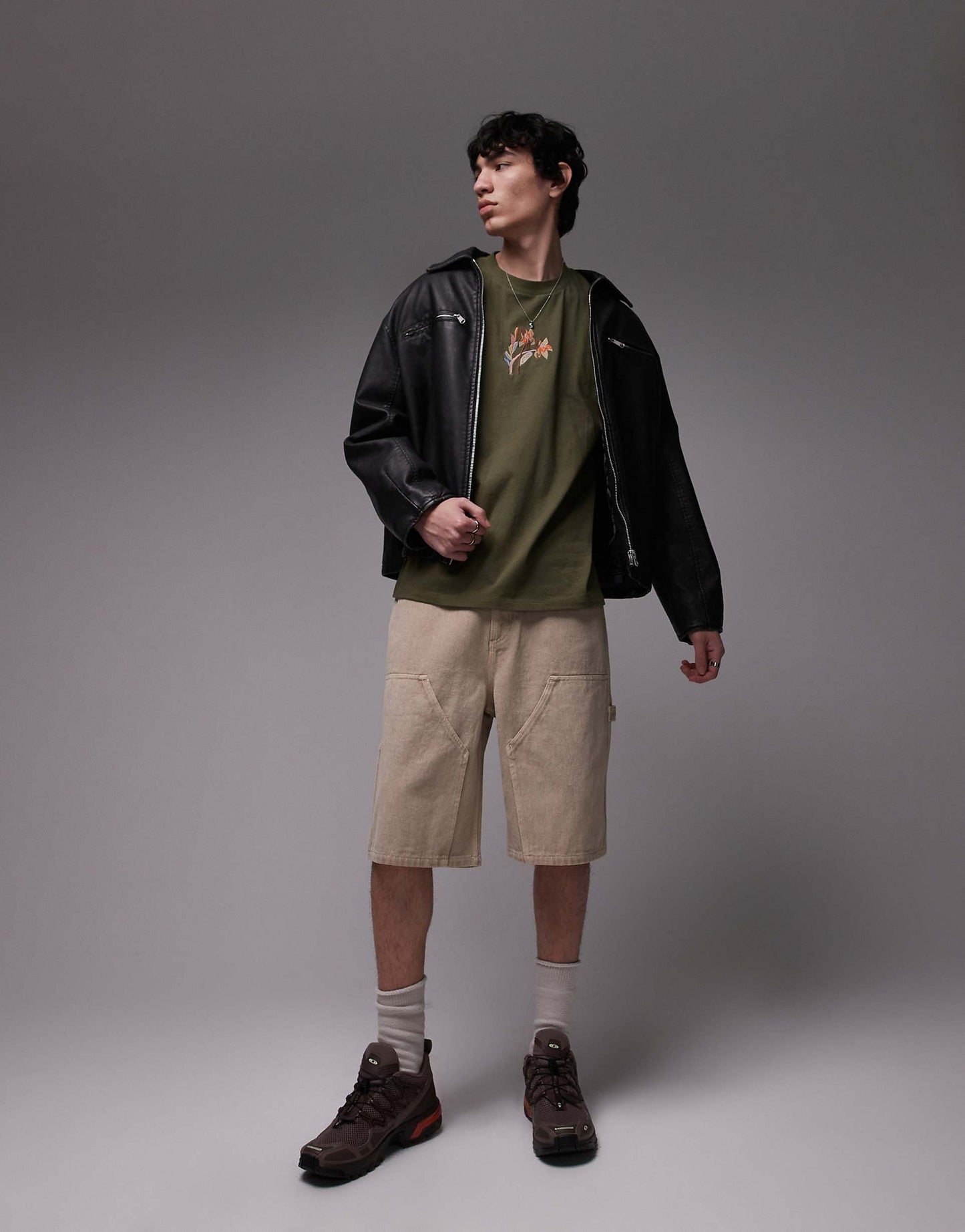 Premium Oversized Fit T-Shirt With Floral Embroidery