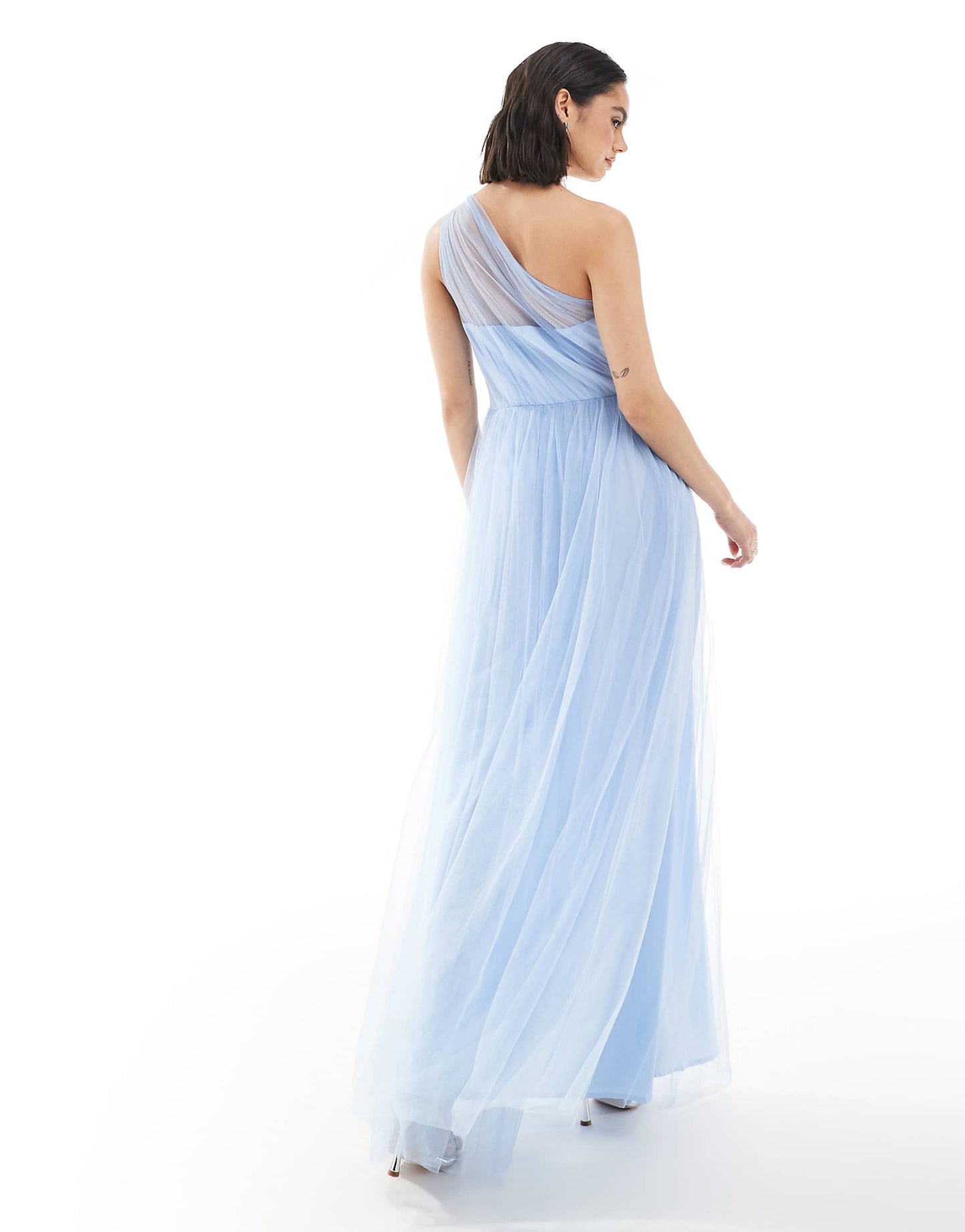 Embellished One Shoulder Maxi Dress