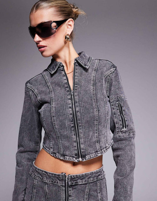 Denim Contrast Stitch Jacket