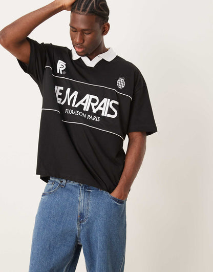 Oversized Polo With Sports Graphic