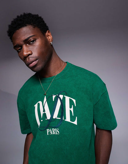 Boxy Oversized T-Shirt With Chest Embroidery