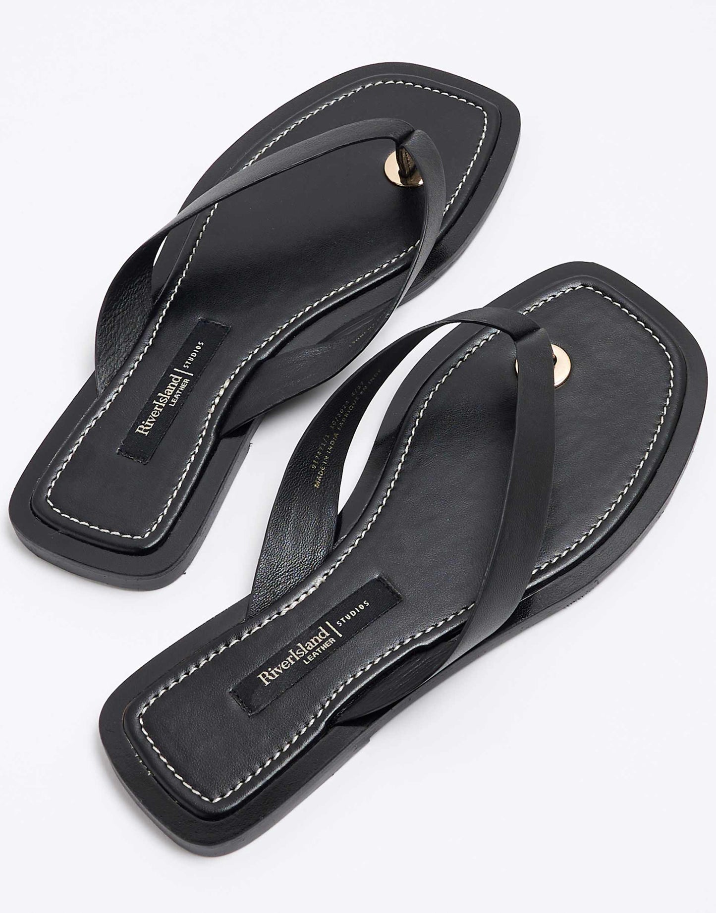 Leather Toe Thong Flat Sandal