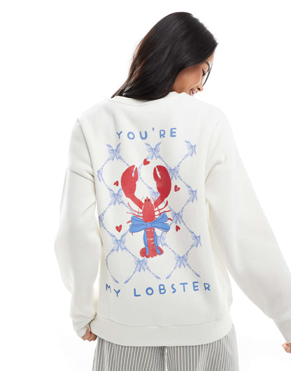 Oversized Your My Lobster Bow Sweater