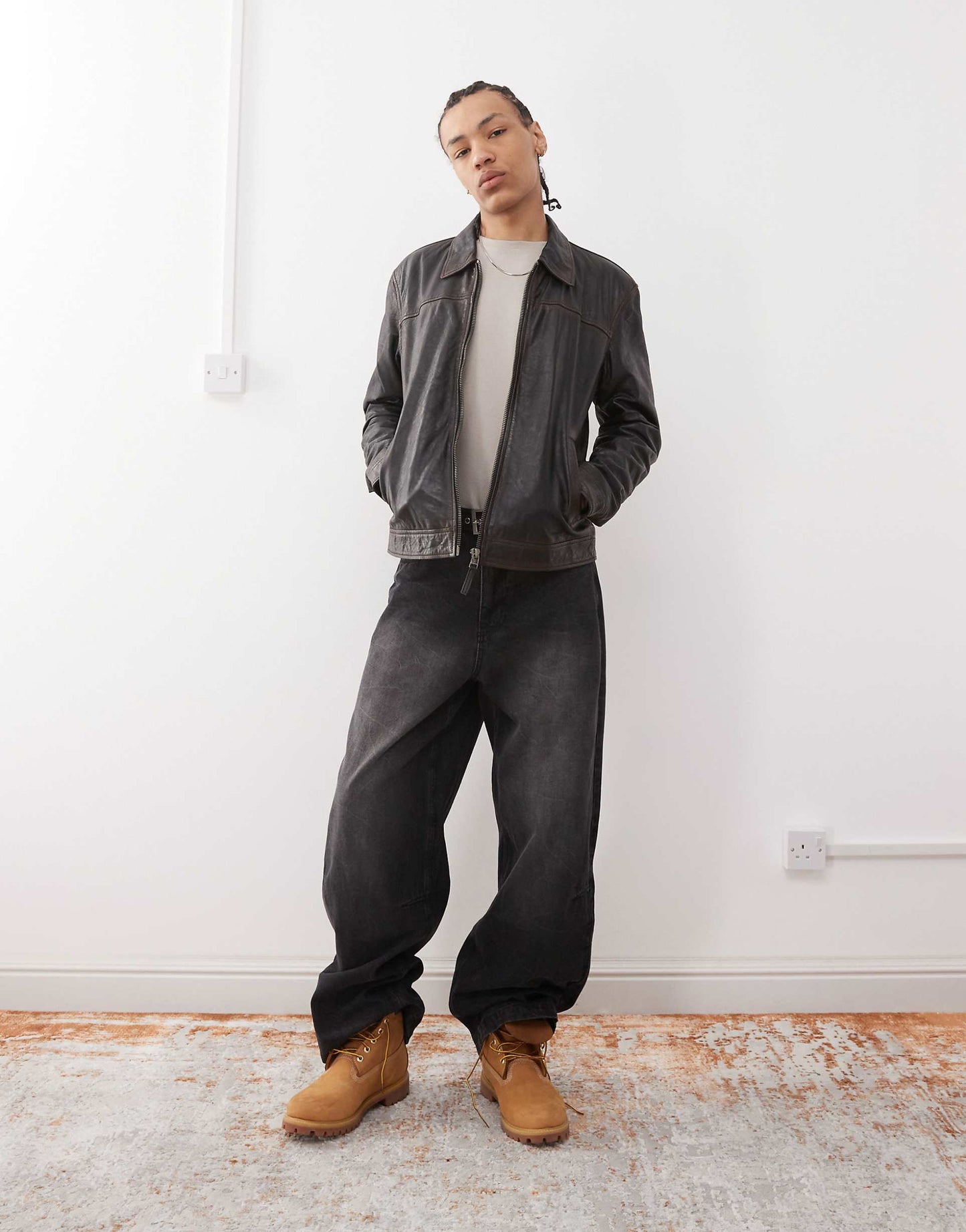 Real Leather Harrington