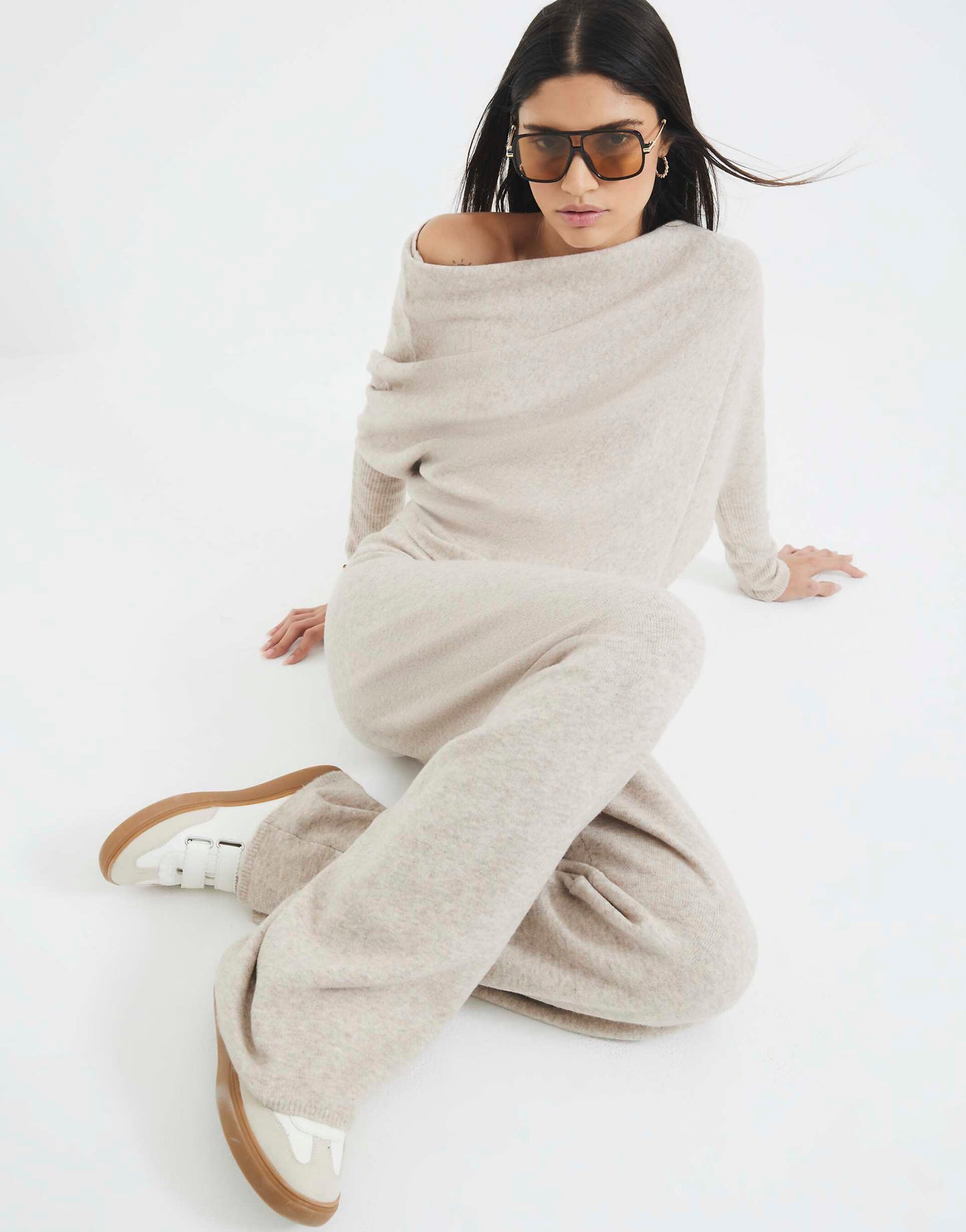 Knit Wide Leg Joggers