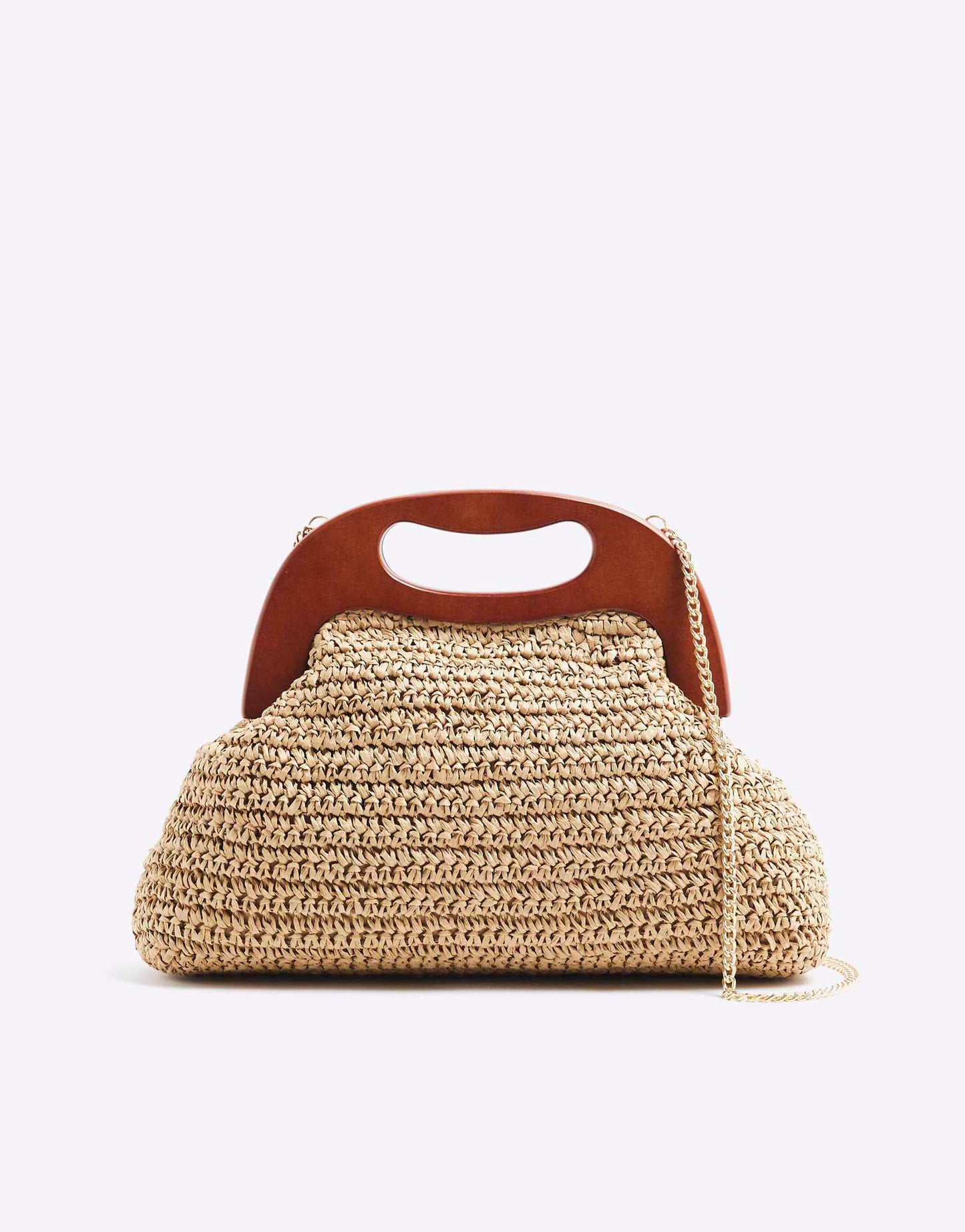 Raffia Frame Clutch Bag