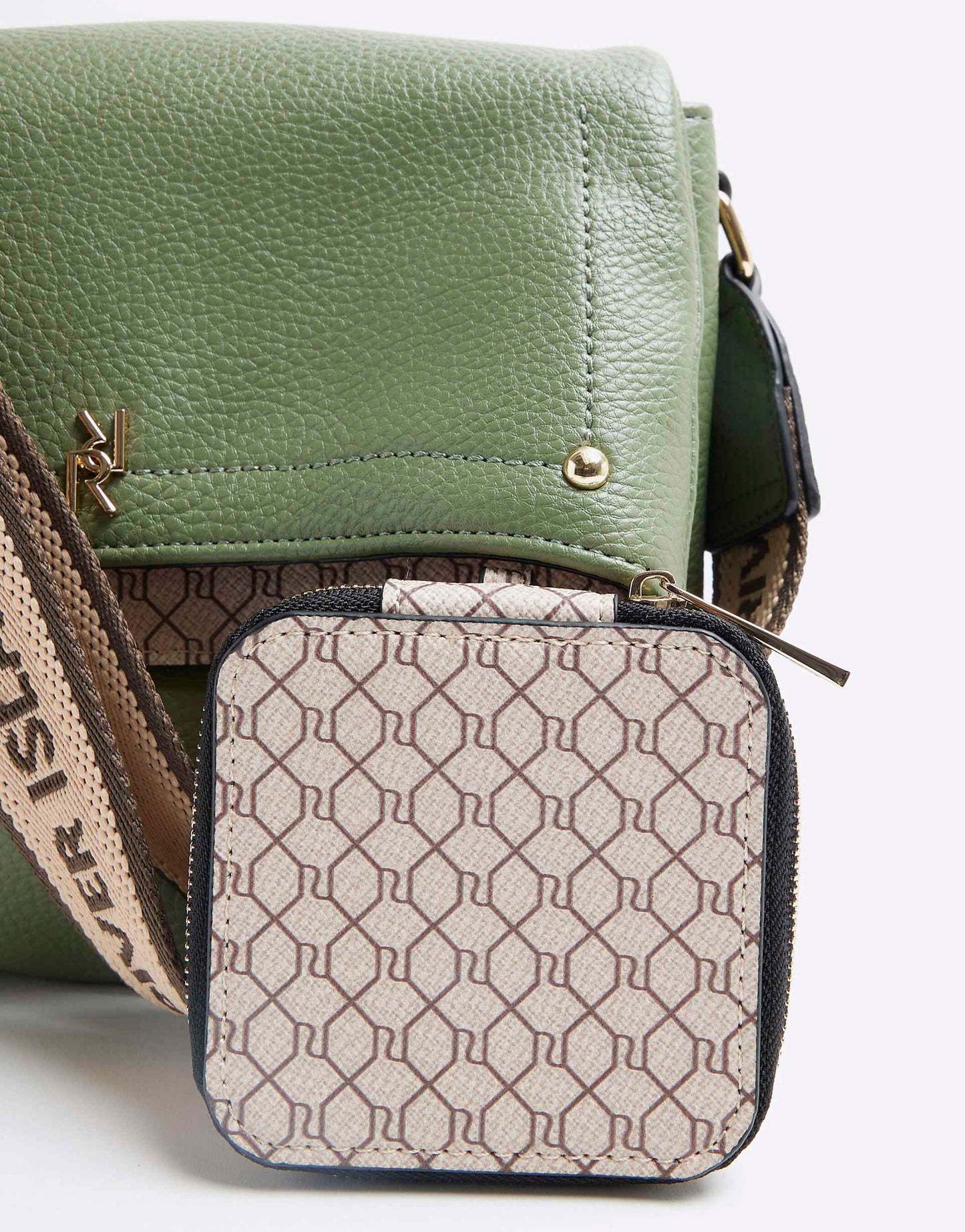 Faux Leather Flap Over Cross Body Bag