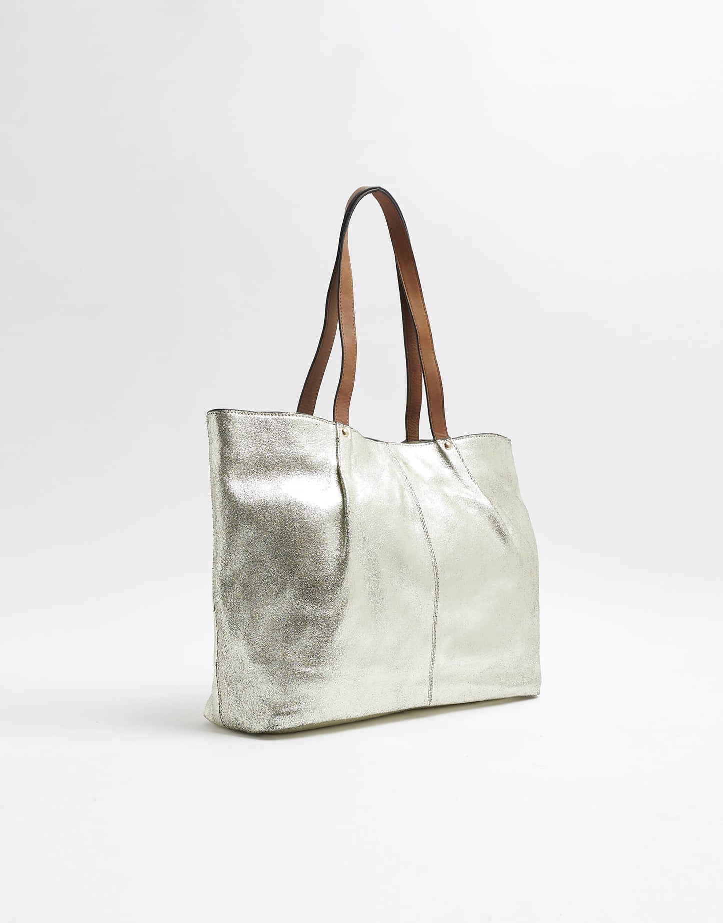 Leather Metallic Shoulder Bag