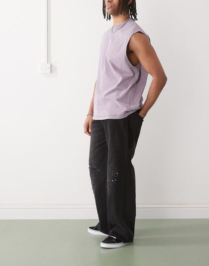 Looser Baggy Jeans With Swarovski Embellishment And Rips