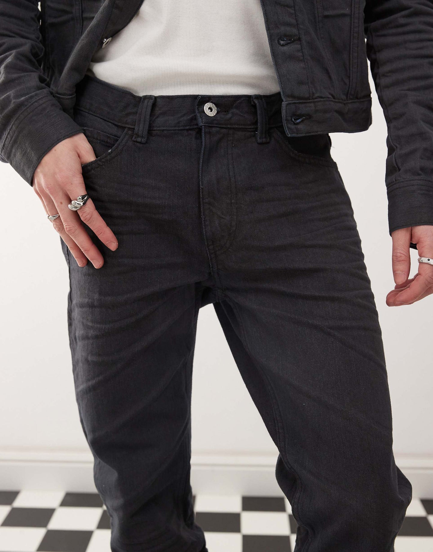 Issue Slim Leg Rigid Coated Jeans