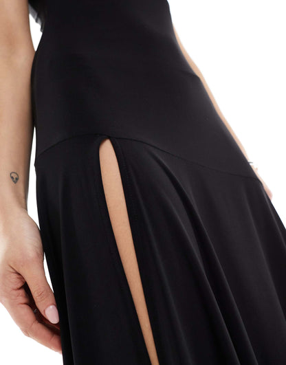 Split Hem Midi Maxi Dress