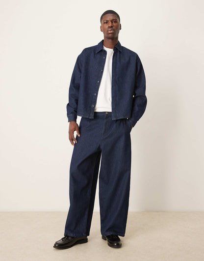 Co-Ord Baggy Balloon Jeans With Smart Pleats