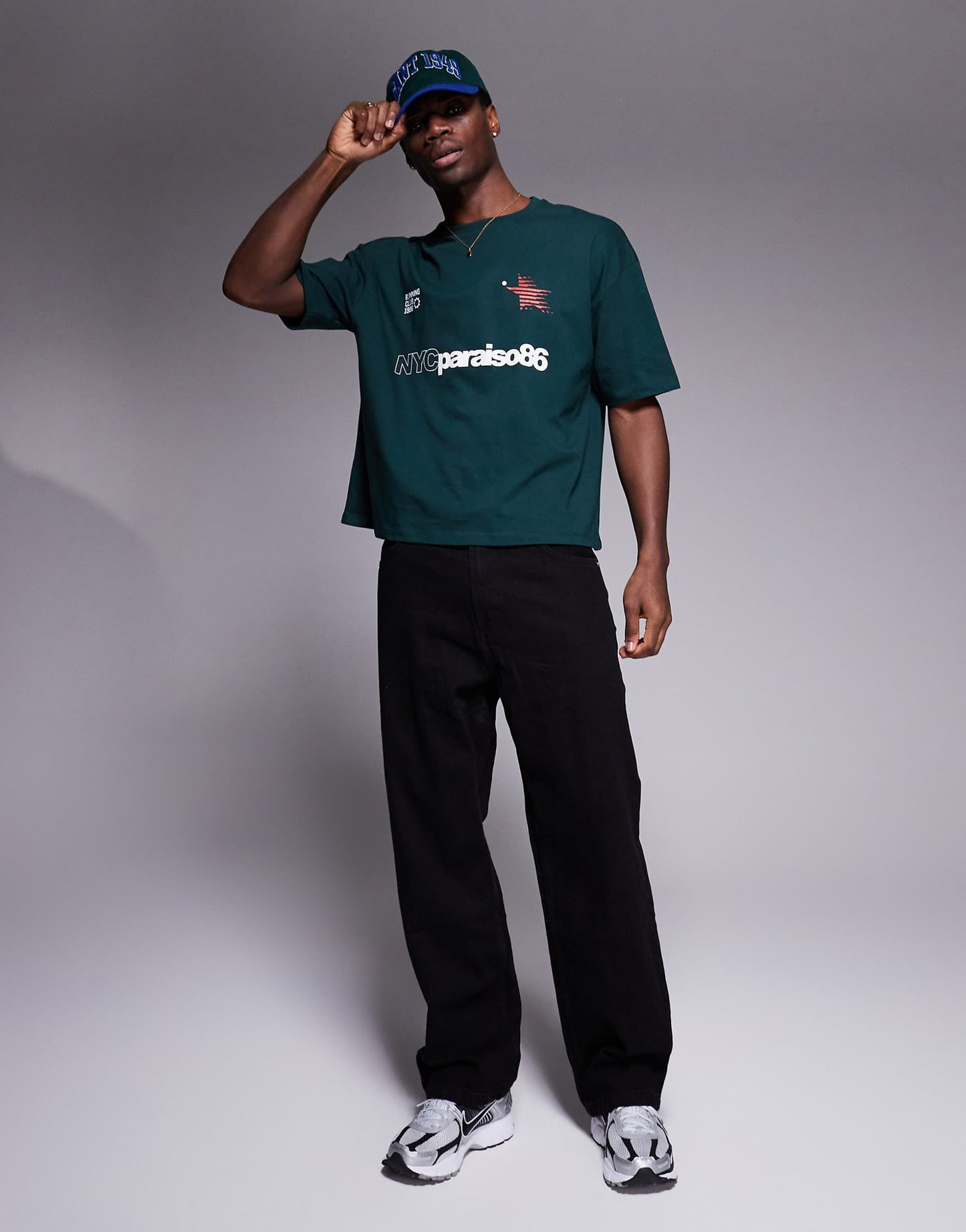 Boxy Oversized T-Shirt With Sports Graphic