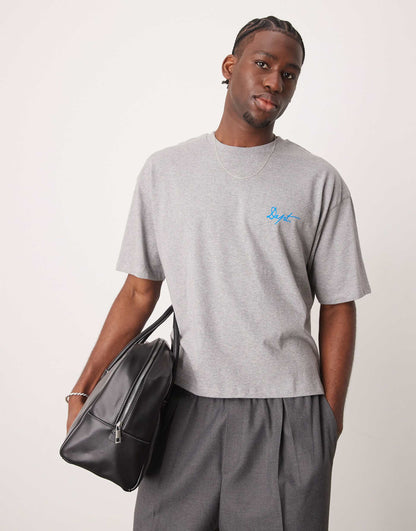 Boxy Oversized T-Shirt With Text Graphic