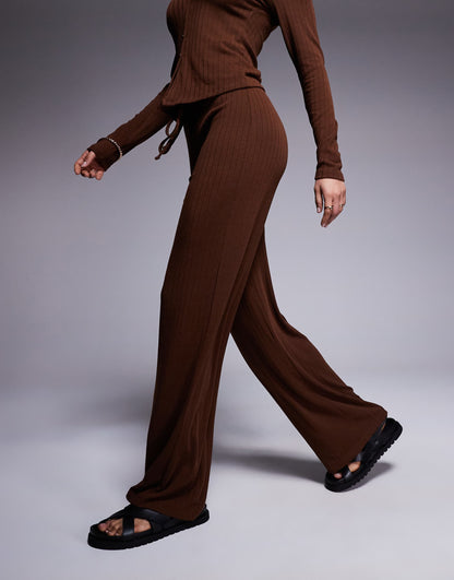 Co-Ord Wide Rib Wide Leg Trouser