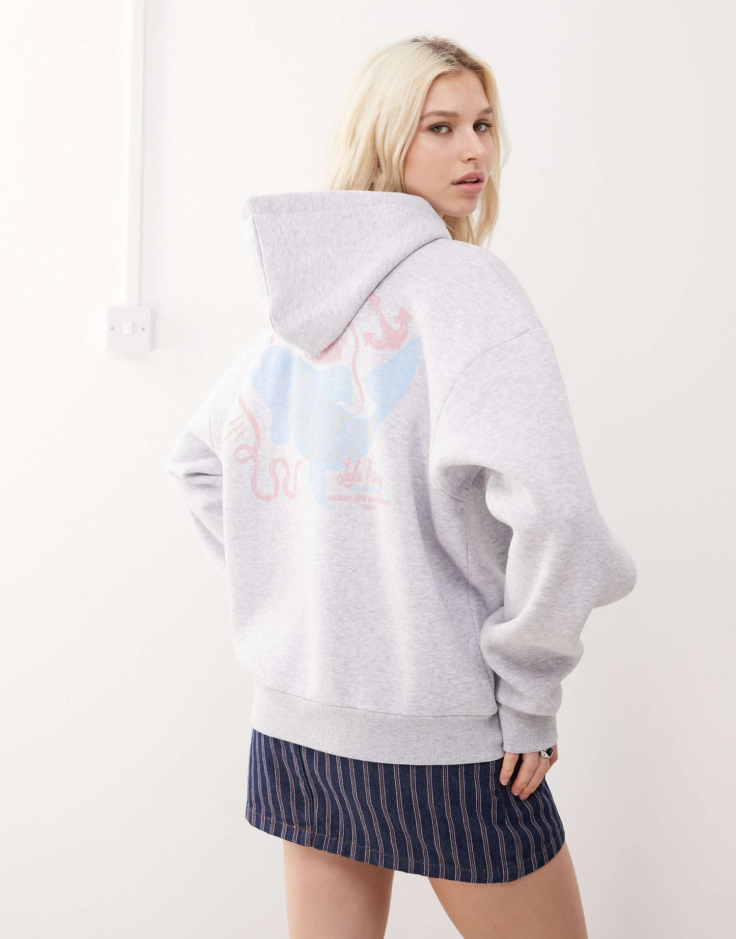 Unisex Cropped Boxy Hoodie With Fisherman Print