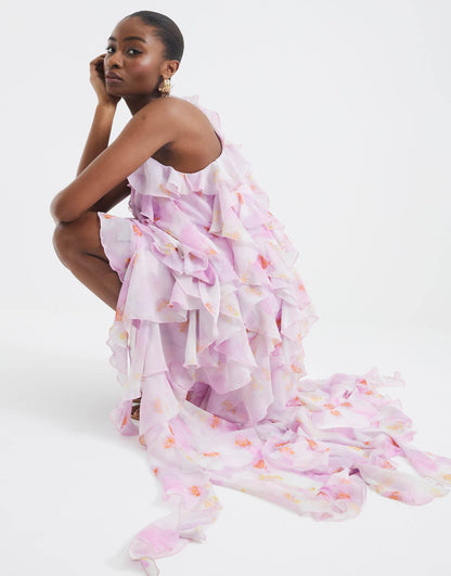 Floral Ruffle Maxi Dress