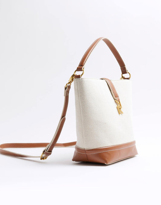 Canvas Lock Bucket Bag