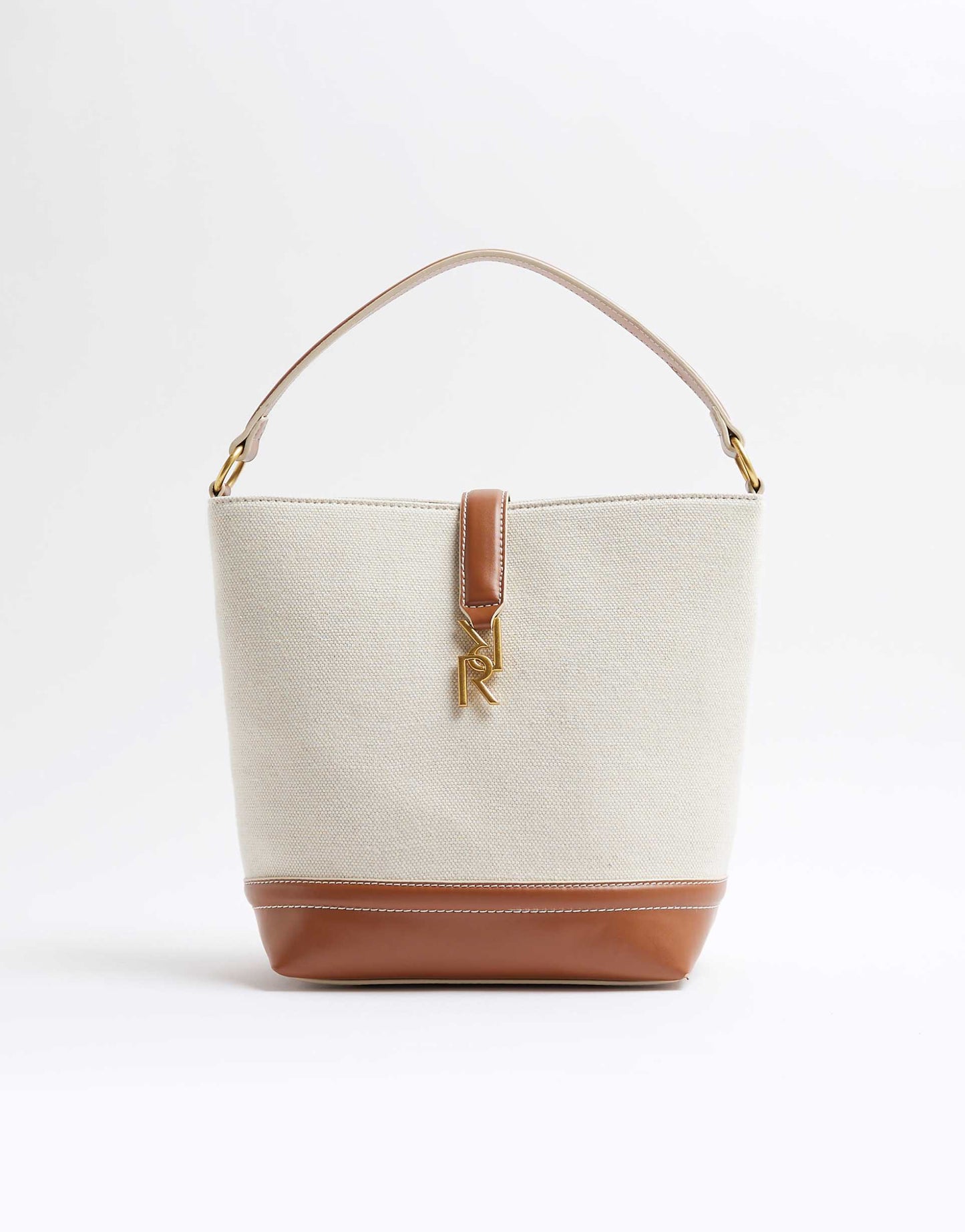 Canvas Lock Bucket Bag