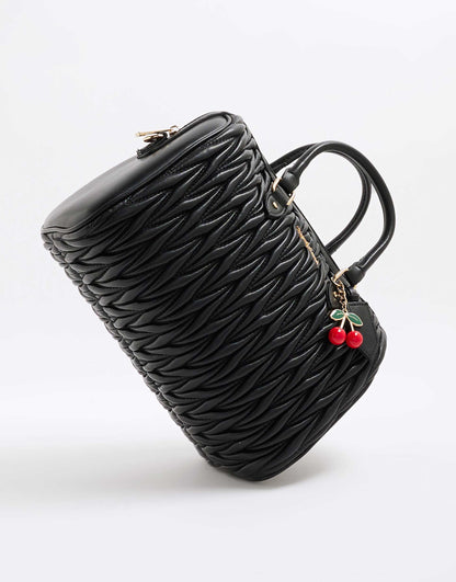 Faux Leather Scrunch Cross Body Bag