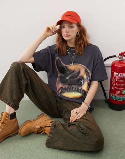 Printed Boxy T Shirt