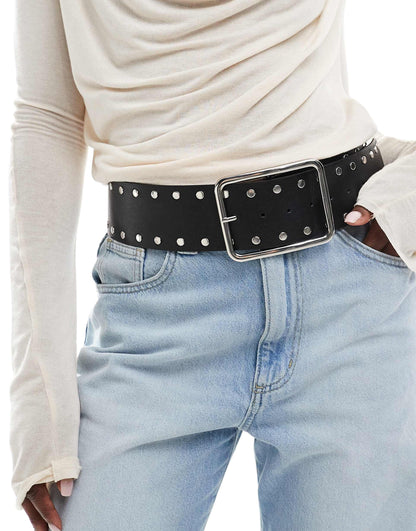 Wide Studded Belt