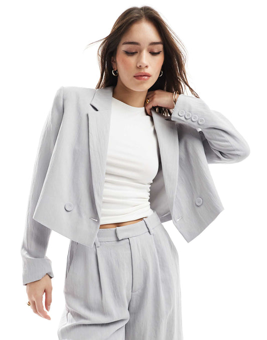 Co-Ord Crinkle Cropped Blazer