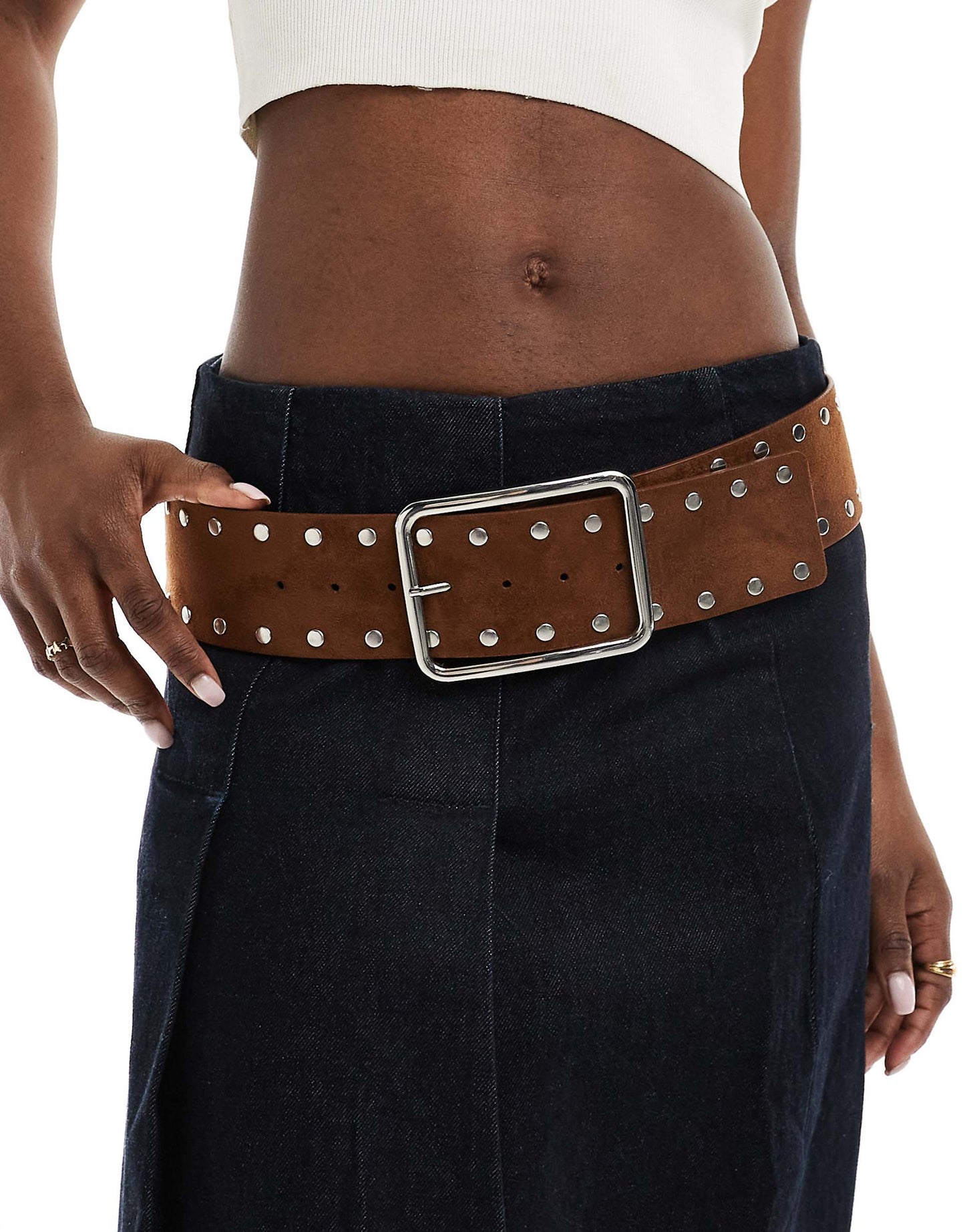 Wide Studded Belt